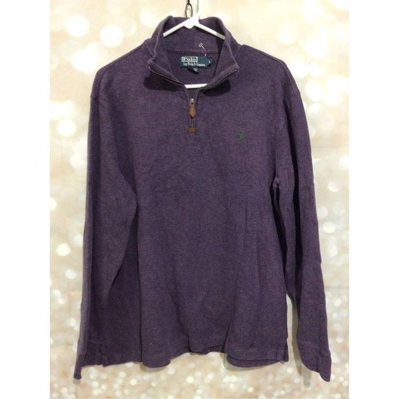 Polo Ralph Lauren 1/4 Zip Purple Shirt Men’s Size Large - Picture 3 of 12